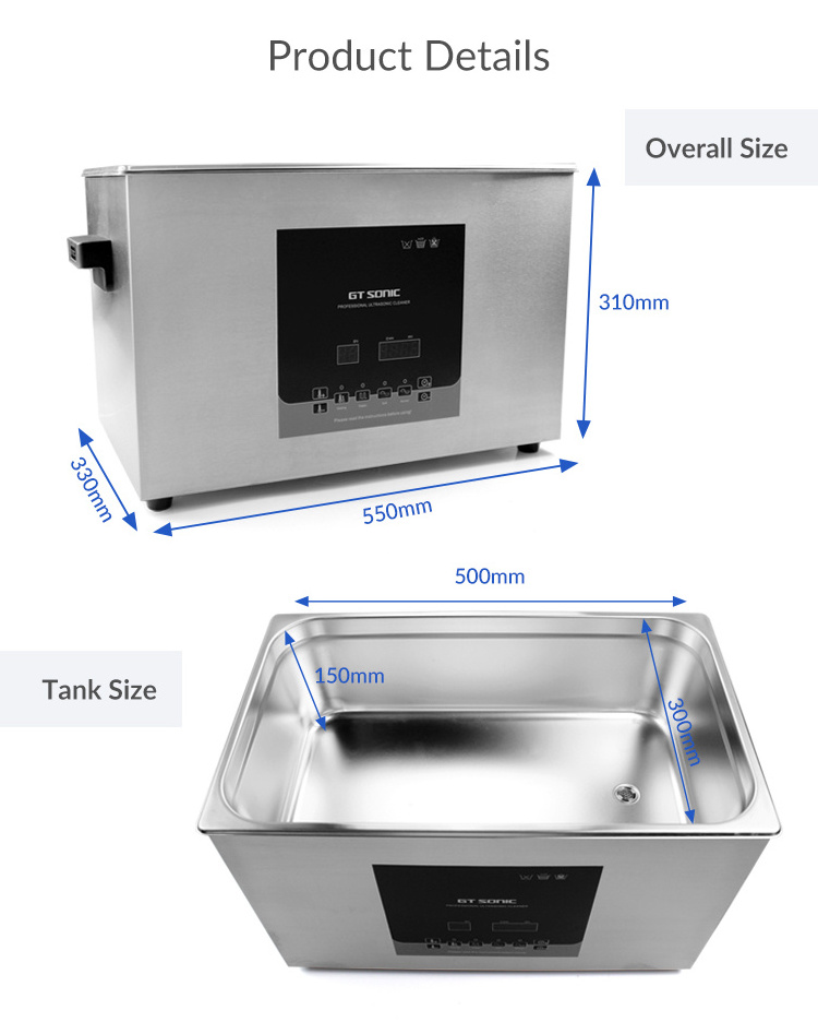 GT SONIC-D20 NEW GT SONIC 20L Ultra Sonic Cleaning Machine With Degas