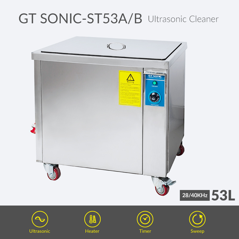 GT SONIC Bowling Cleaning Tank 28khz 40khz Washing Machine Industrial Ultrasonic Cleaner 50l Hot Water Cleaning Degreasing 2000W