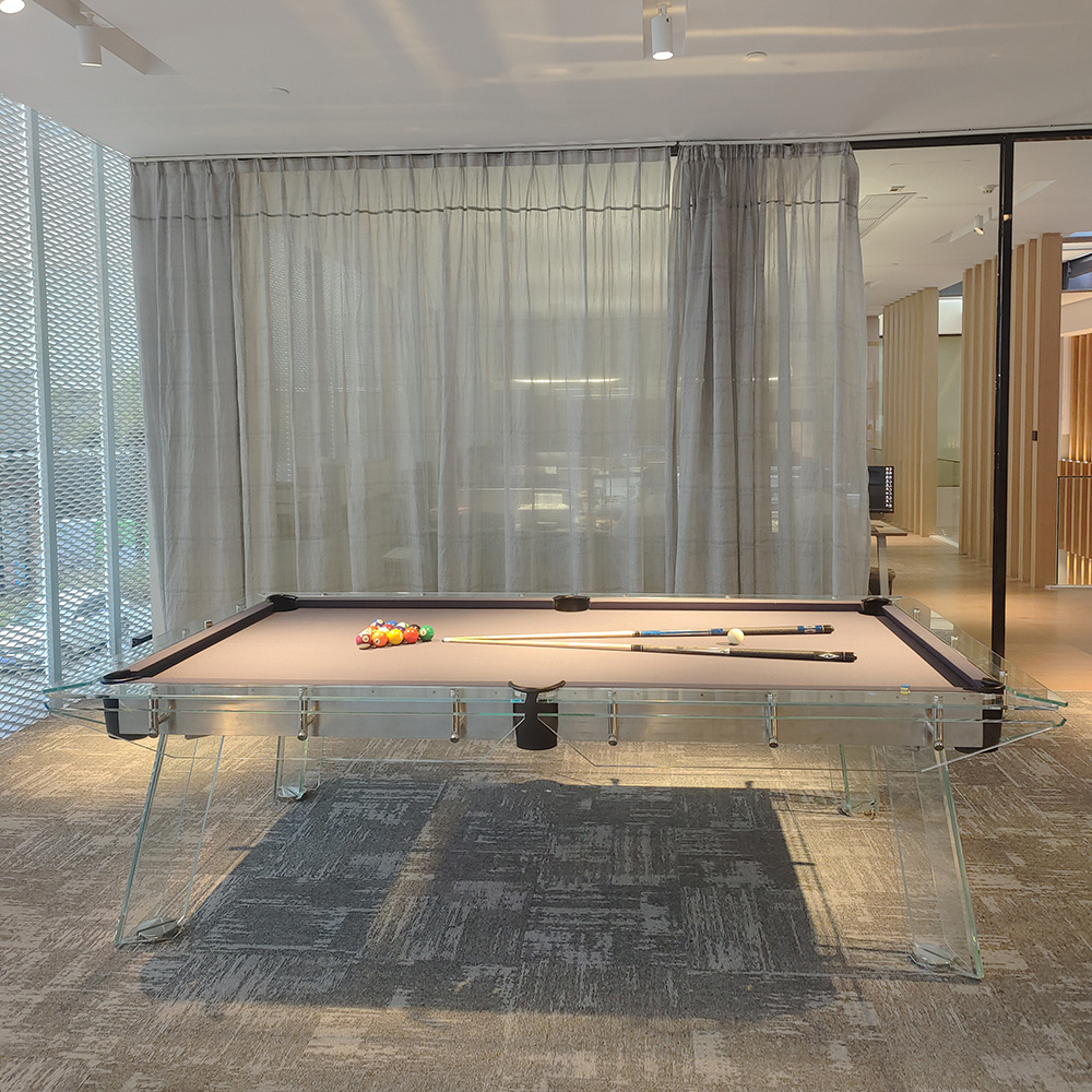 Wholesale high quality standard luxury modern design 7ft 8ft 9ft crysta glass pool billiard table