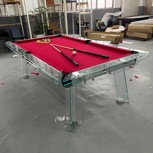 Wholesale high quality standard luxury modern design 7ft 8ft 9ft crysta glass pool billiard table