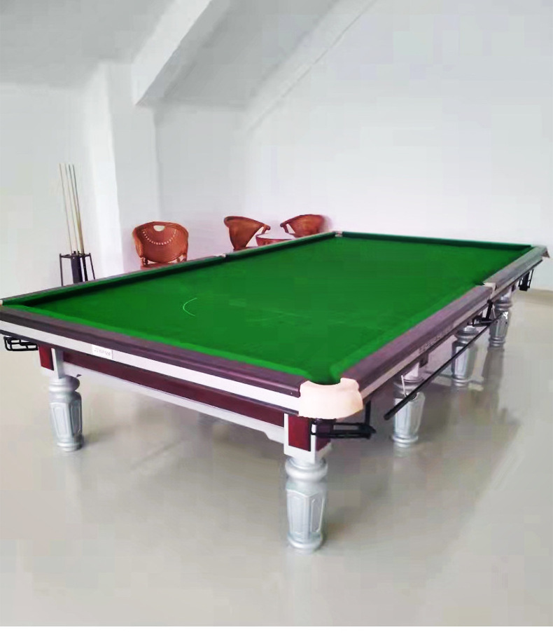 World Standard Size Professional Cheap Price Solid Wood 12ft Slates Base Steel Cushion Game Snooker & Billiard Table for Sale