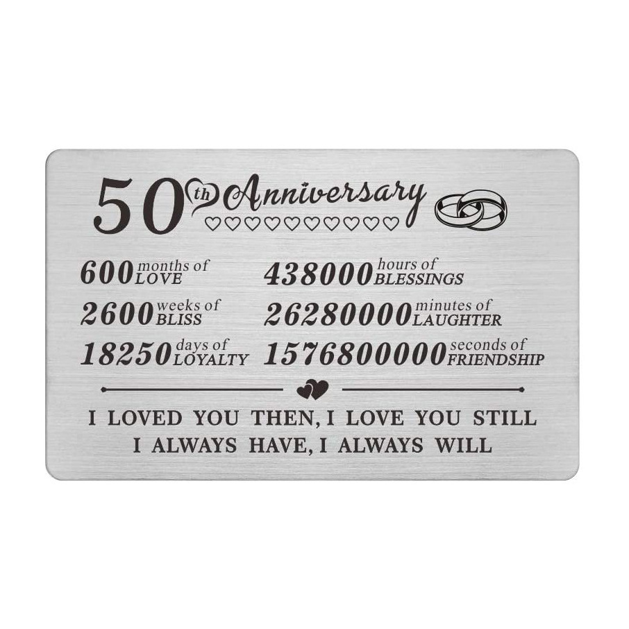 Wallet Insert Card Gifts for Couple Valentine Anniversary Stainless Steel Gift Card For Lover 1st 20th 30th anniversary card