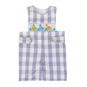 Summer for Baby jumpsuit Baby overalls popular comfortable Cartoon embroidery printed plaid toddler boy jumpsuit