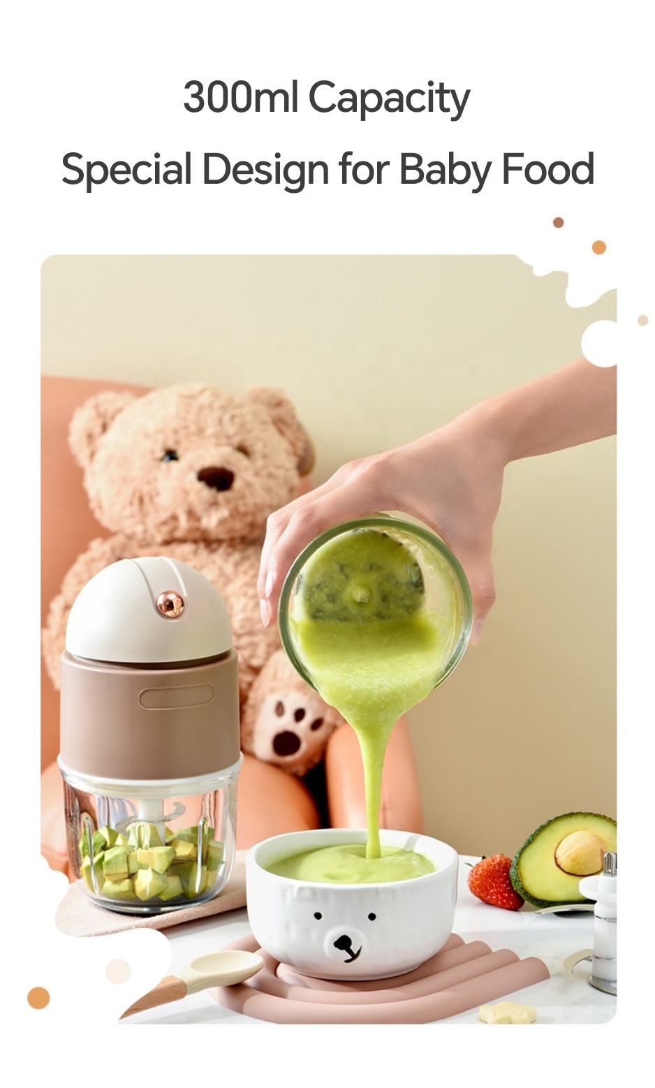 Demute Multifunctional baby food processor mini electric meat grinder food processor high quality mini chopper