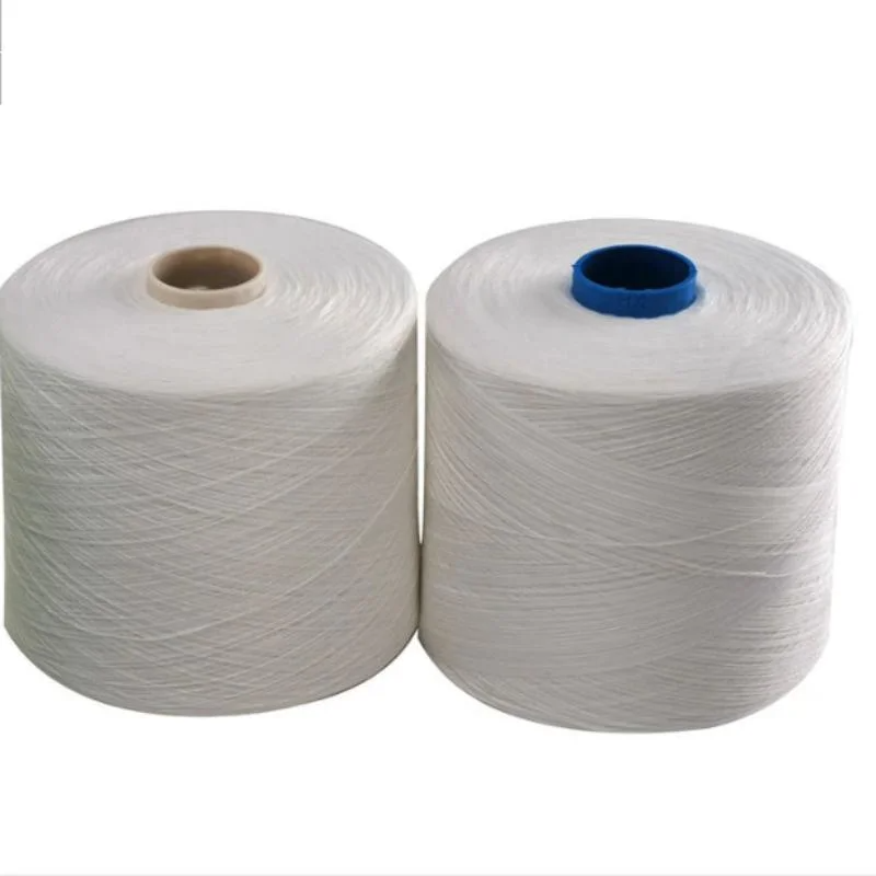 Wholesale 30 count Core Spun Yarn Raw White 100% Virgin Ring Spun Polyester Yarn 30/1 30/2 for sock fabric