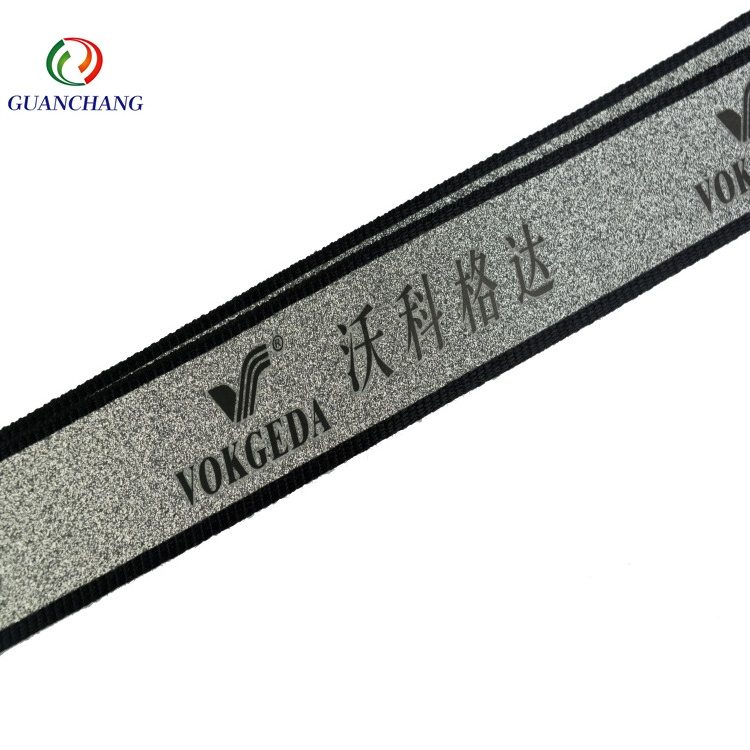 Wholesale Custom Silk Screen Printed Logo Glitter Reflective Polyester Lanyard webbing strap