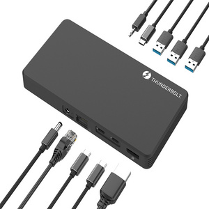 10 in 1 Multiport Aluminium Thunderbolt3 Docking USB4.0 Hub Station+PCIe NVME M.2 SSD Case thunderbolt  3 dock