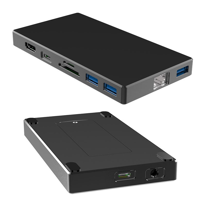 High-Speed SSD Storage 10-In-1 USB Type C Hub Docking Station, NVMe SSD Enclosure