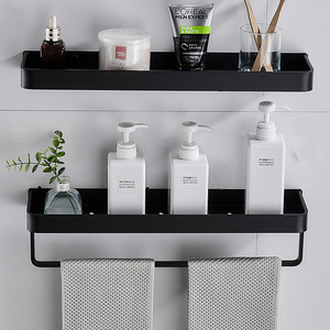 Bathroom Shelf Space Aluminum Bath Wall Mounted Shower Caddy Shelf with Towel Bar corner bathroom shelf