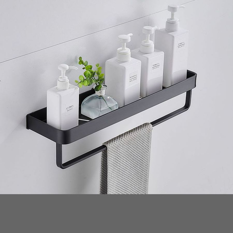 Bathroom Shelf Space Aluminum Bath Wall Mounted Shower Caddy Shelf with Towel Bar corner bathroom shelf