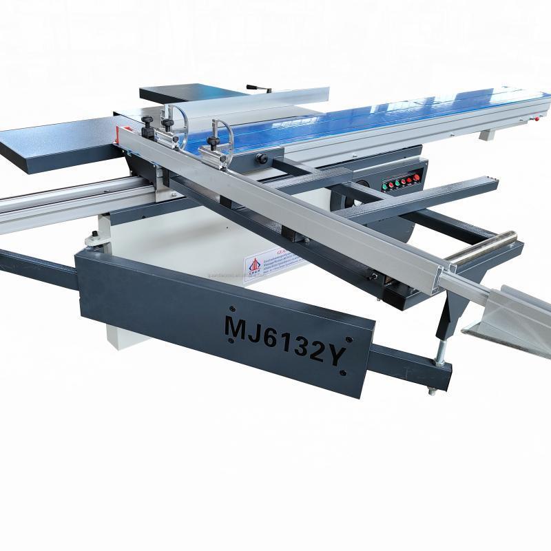 Mj6132 6116 45 Linear Wood Cutting Automatic Lifting And Tilting Digital Display Square Sliding Table Panel Saw Cutting Machine