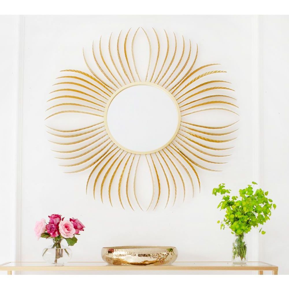 2022  Hot Sale Metal Iron Decorative Wall Mounted Hanging Mirror Metal Butterfly Wall Mirror Home Decorative wall Mirror Art