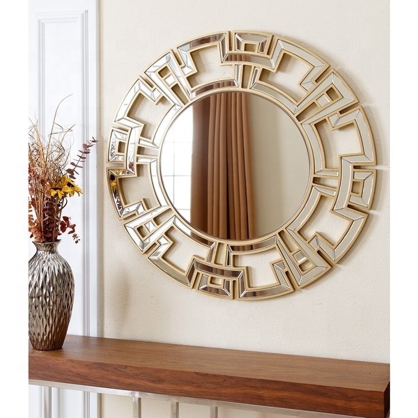 High Quality MDF Round Silver & Gold Decorative Wall Mirror Sunburst Mirror