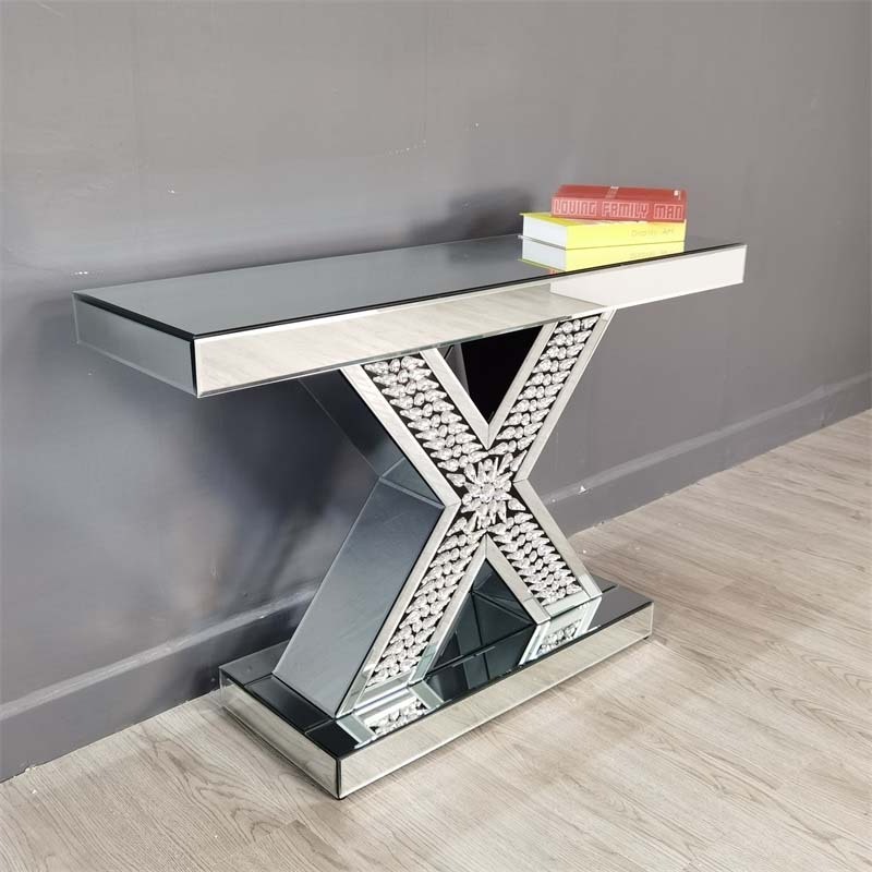 Luxury Living Room Furniture SMirrored Fireplace Console Table Mirrored Entrance Table Hallway Table