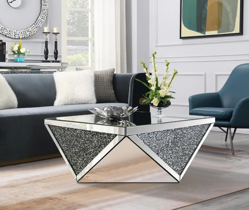 Hot Sale crushed diamond Mirrored Coffee Table Furniture