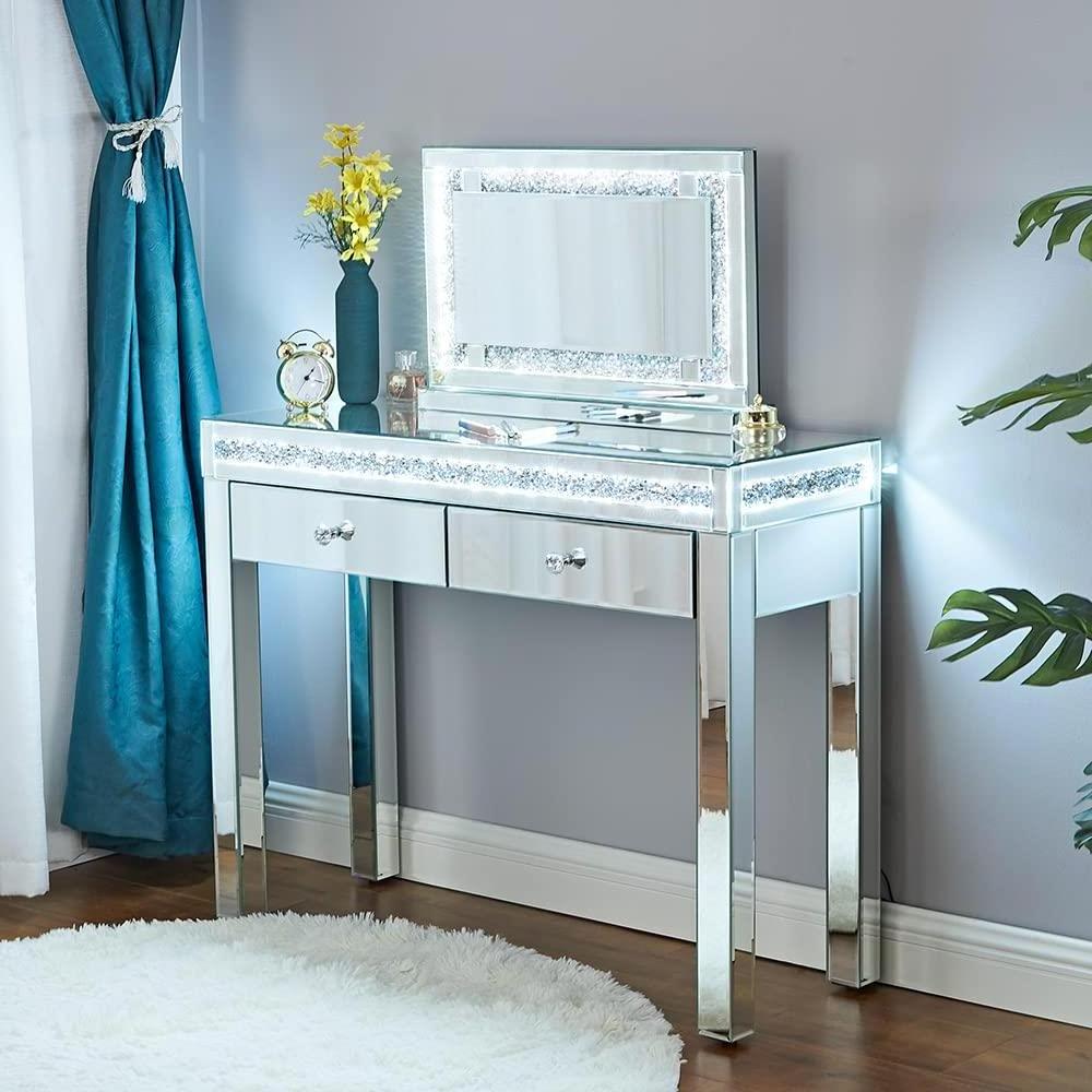 interior design glass metal console table