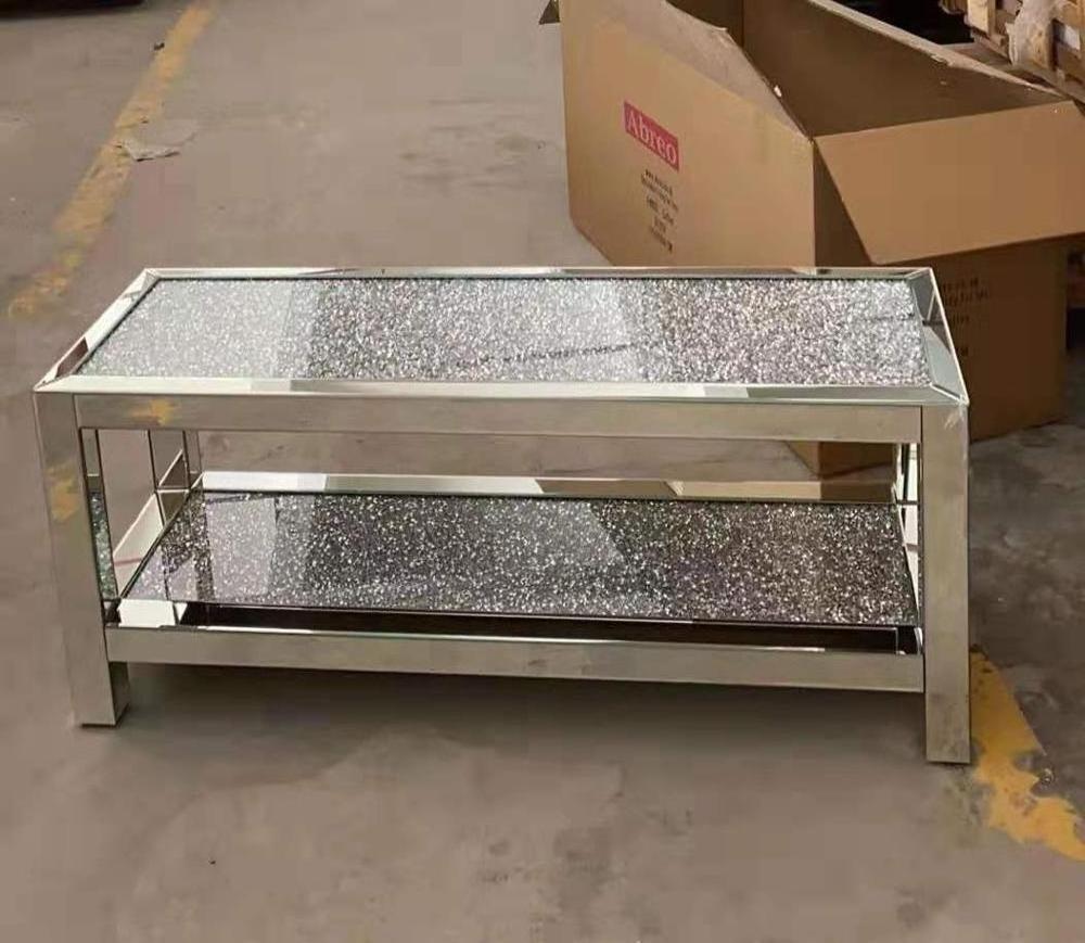 Hot Sale crushed diamond Mirrored Coffee Table Furniture