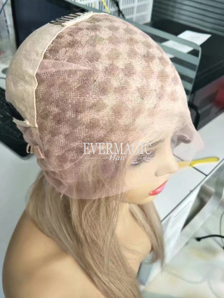 Customized Nubbly Piano Highlight  8/60 Color Silk Straight 130% 150% 180% Density Full Lace Human Hair Wig color wigs