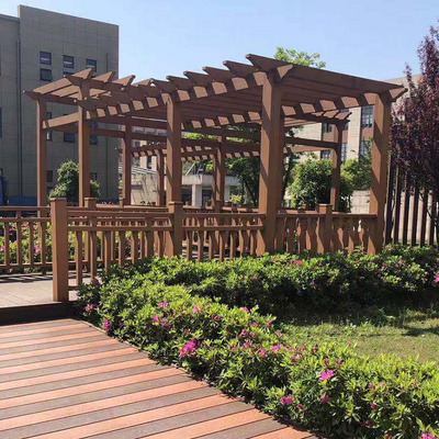 Free design custom wpc pergola gazebo outdoor anti uv waterproof wood plastic garden pergola bracket