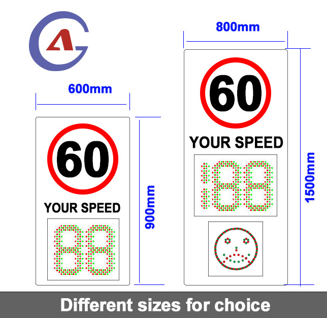 Outdoor road safety speed limit display traffic LED warning sign