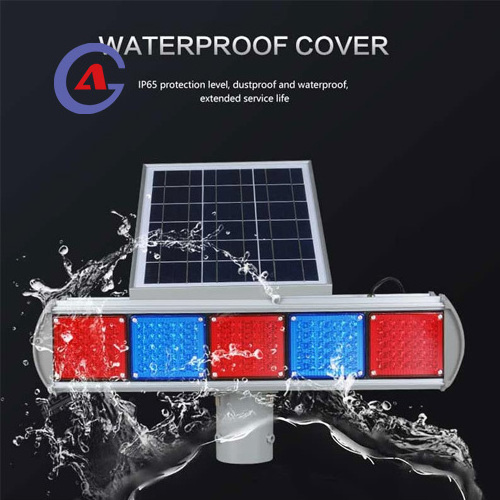 Red Blue Solar Flash  Road Warning Lamp Construction LED Traffic Strobe Signal Light