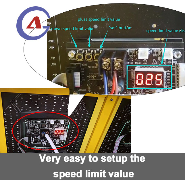 Outdoor road safety speed limit display traffic LED warning sign