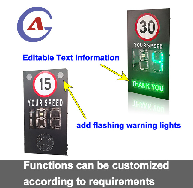 Outdoor road safety speed limit display traffic LED warning sign