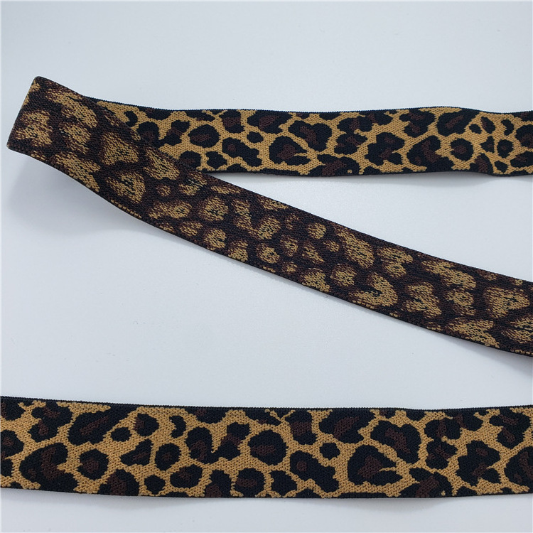 Leopard-print jacquard elastic band Nylon  leggings with elastic band for women waist group waist