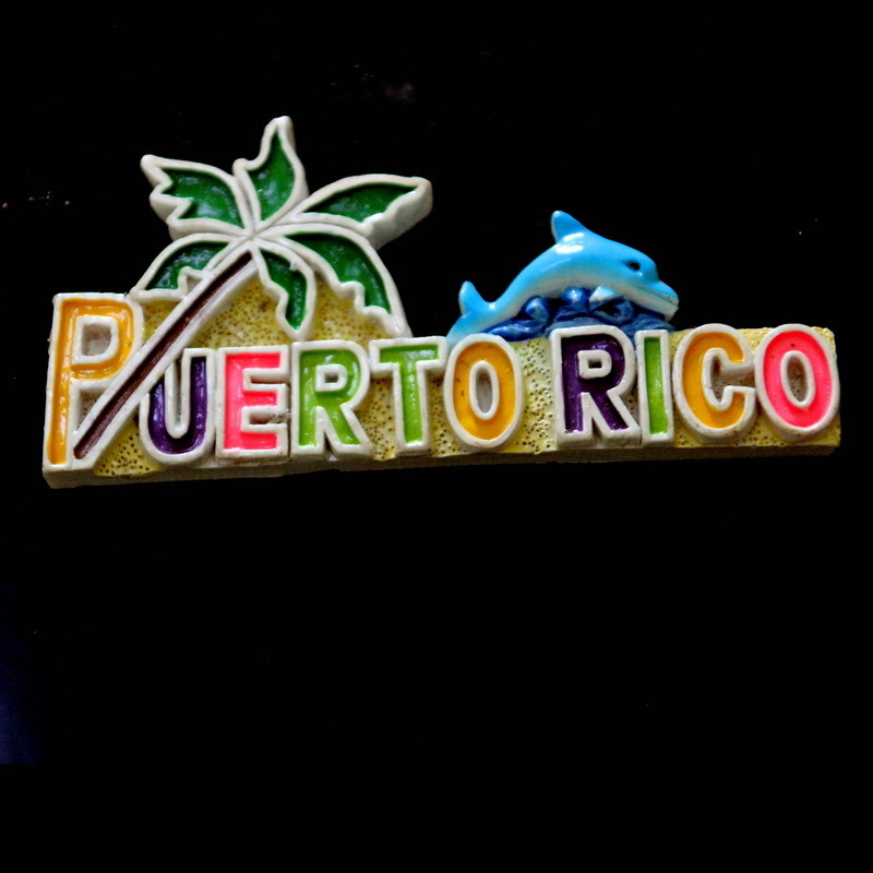 Wholesale custom design Puerto Rico tourist souvenir resin landscape fridge magnet