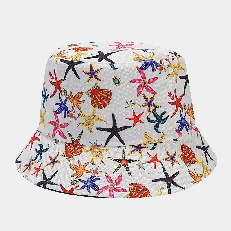 Wholesale Custom logo Hawaii Mediterranean tourist souvenirs kawaii sea style fisherman hiking bucket hat for women beach