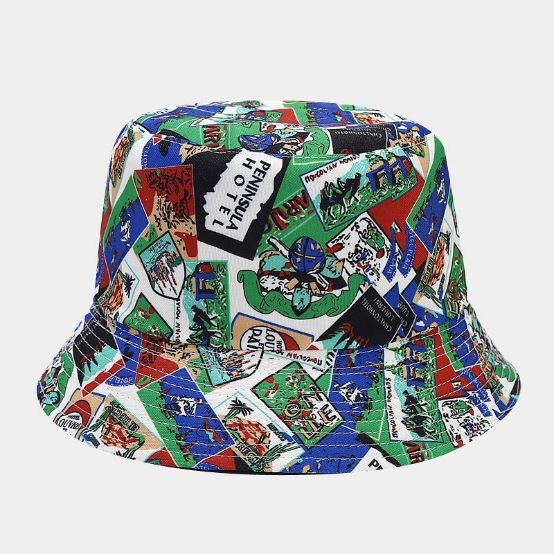 Wholesale Custom logo Hawaii Mediterranean tourist souvenirs kawaii sea style fisherman hiking bucket hat for women beach