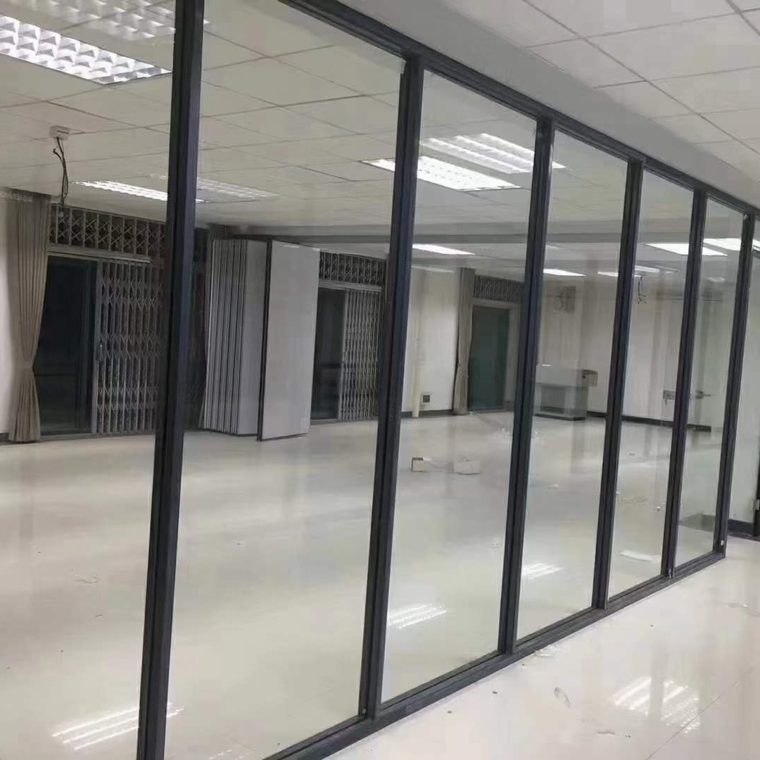 Movable Office Glass Partition Wall Tempered Aluminum Acoustic Indoor Room Furniture Custom Size for Hotel Application