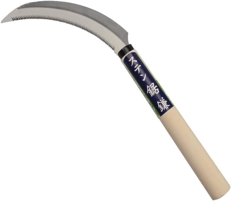 6.5-Inch Japanese Garden Tool - Hand Hoe/Sickle stainless steel Scythe Blade Cutter Perfect for Weeding and Cultivating