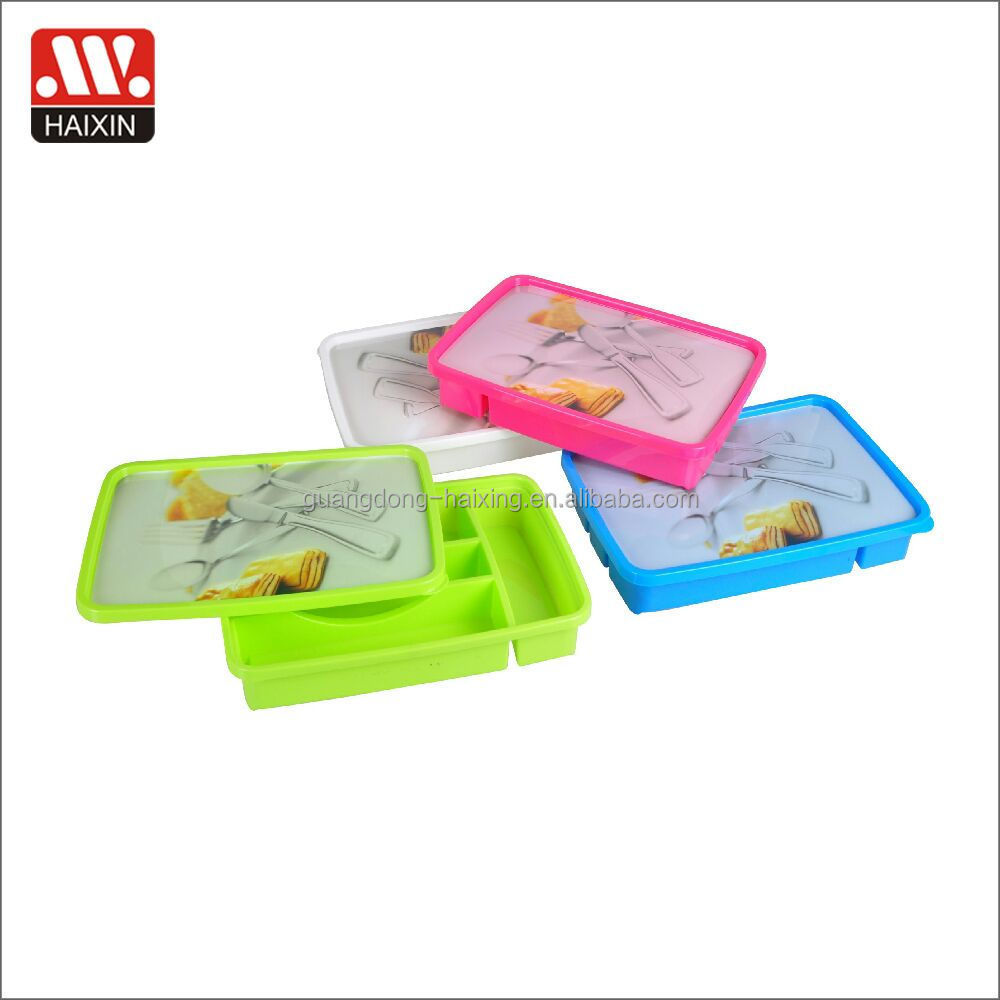 Haixing Plastic Cutlery Tray with printed lid