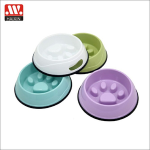 Haixing Popular Dog Cats Treats Bowl Plastic BPA free Round Large Food Dish Pet Feeder for Dogs