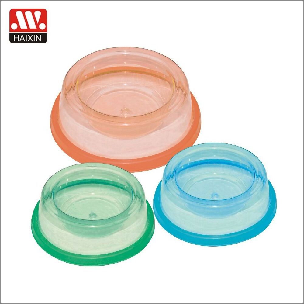 Haixing Popular Dog Cats Treats Bowl Plastic BPA free Round Large Food Dish Pet Feeder for Dogs