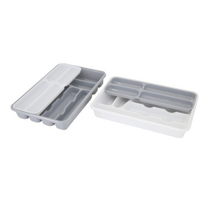 Small Compartment Stackable Desktop Storage Box Organize Kitchen Cutlery box Cutlery tray with lid