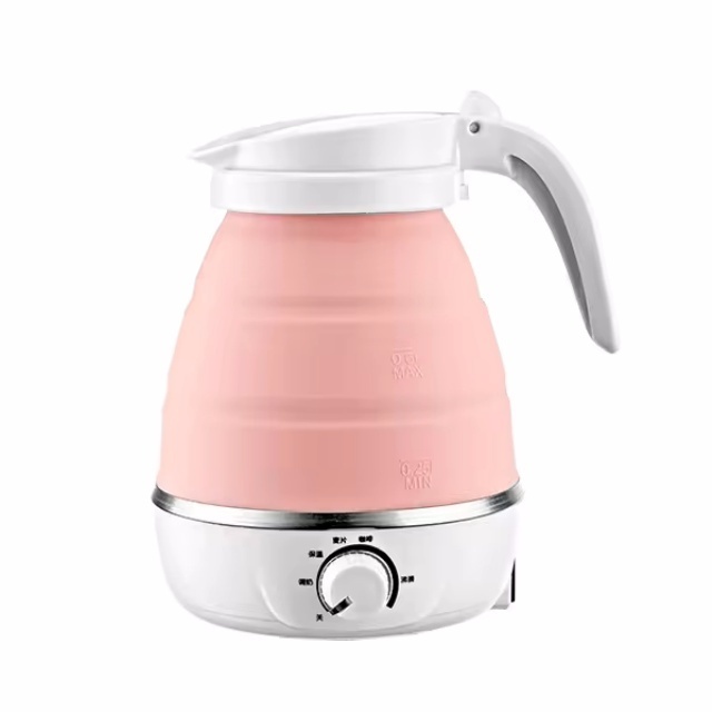 Food Grade Silicone Travel Foldable Electric Kettle-Detachable Power Cord Travel Foldable Heater Mini Hot Water