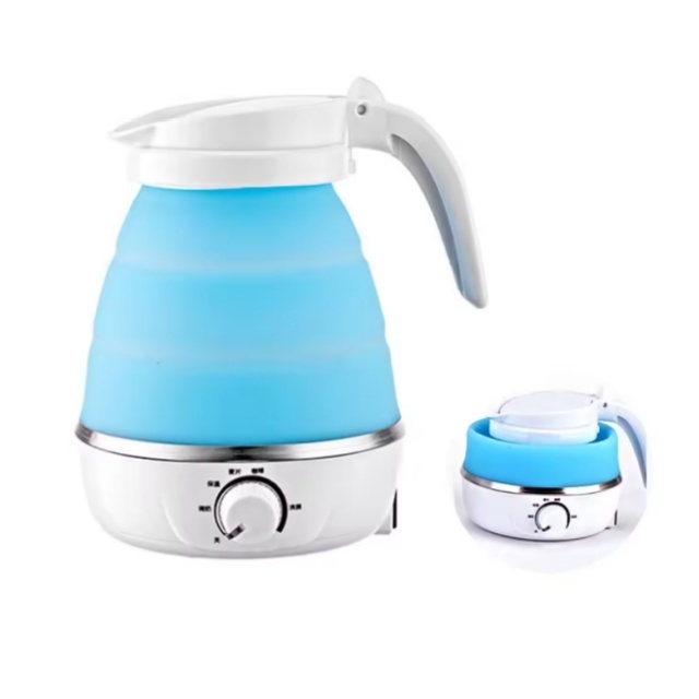 Food Grade Silicone Travel Foldable Electric Kettle-Detachable Power Cord Travel Foldable Heater Mini Hot Water