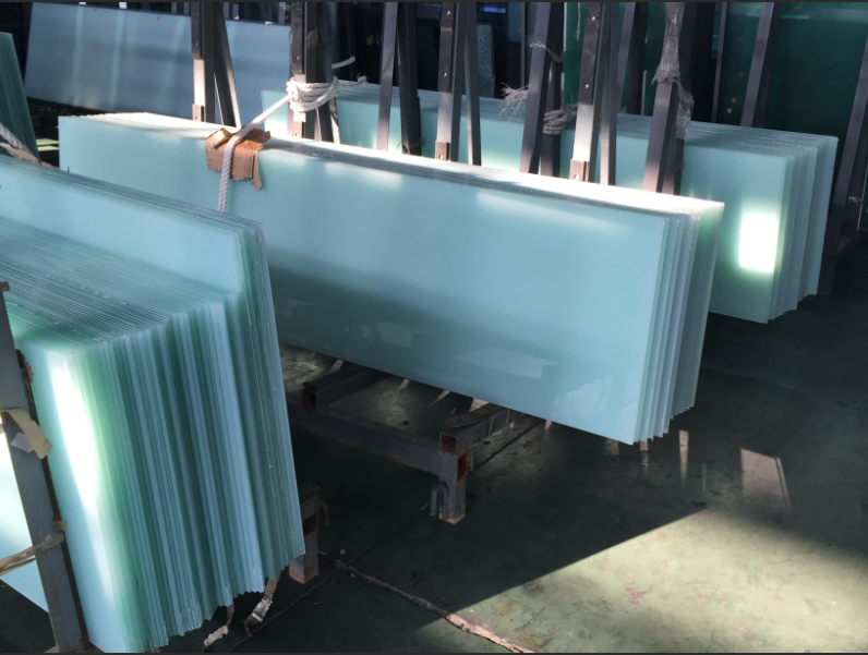 33.1 44.1 55.1 66.1 6.38mm , 8.38mm , 10.38mm , 12.38mm milk white opaque semi transparent frosted acid etched laminated glass