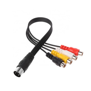 Custom female 6 pin mini din cable 6 pin din to rca cable 8 pin mini din to rca cable female to 2rca adapter