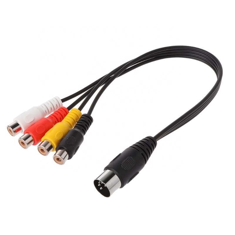 Custom female 6 pin mini din cable 6 pin din to rca cable 8 pin mini din to rca cable female to 2rca adapter