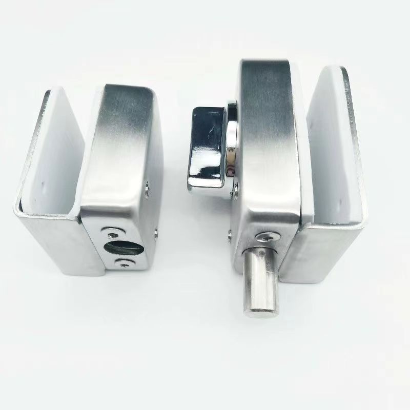 Hotel Bathroom Frameless Glass Door Double Lock Stainless Steel Glass Door Latch 8~12mm Sliding Glass Door Lock