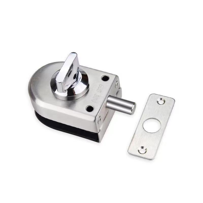 Hotel Bathroom Frameless Glass Door Double Lock Stainless Steel Glass Door Latch 8~12mm Sliding Glass Door Lock