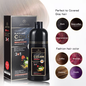 Permanent Organic Natural Herbal Ammonia Free Coloring Black Hair Dye Shampoo 3 In 1 Tinte Cabello Color