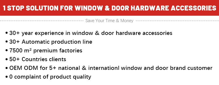 aluminum accessories for sliding doors and windows White Security door handle with mortise lock window level handle lock