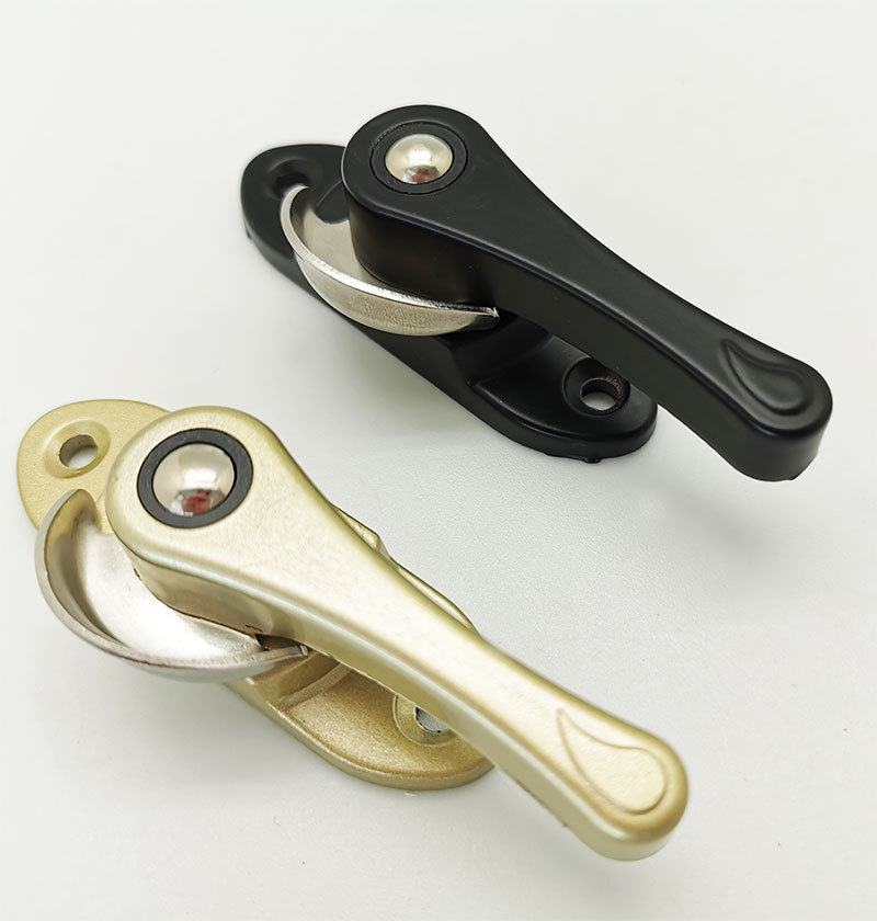 Hot sell 32g sliding latch moon lock gold black white  aluminium window door lock Crescent window lock