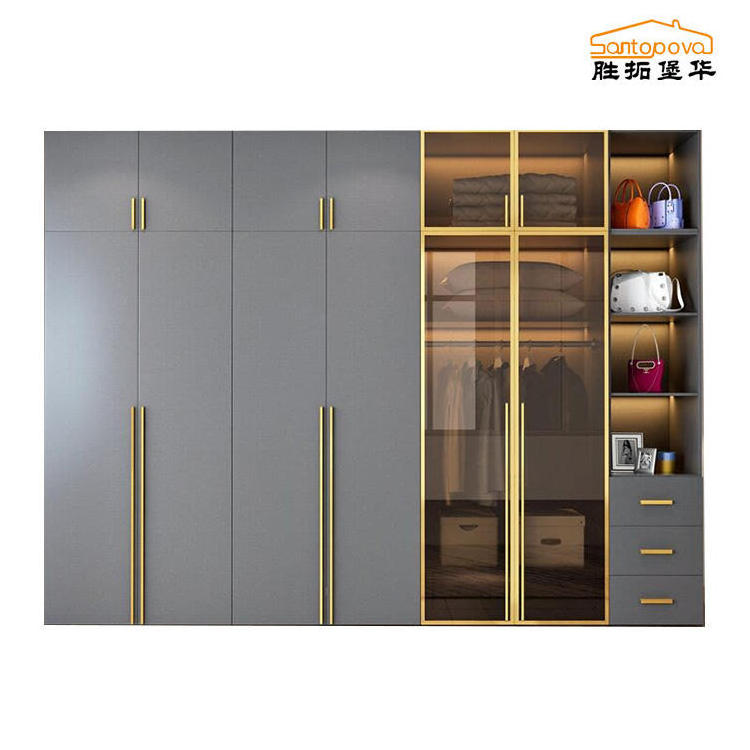 MOONTOP Factory supply new wardrobe design for 2022  glass door  almario wardrobe closet cabinet