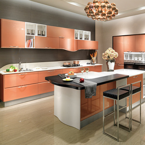 Laminate modern slab modular supplier modular set plywood lacquer european galley luxury kitchen cabinet design