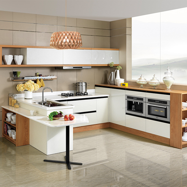 Laminate modern slab modular supplier modular set plywood lacquer european galley luxury kitchen cabinet design